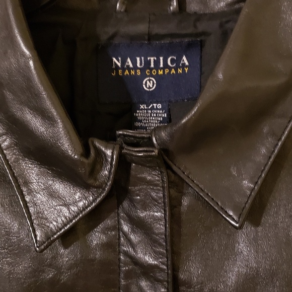 NAUTICA Genuine Leather Jacket  - Sz L - Picture 4 of 8
